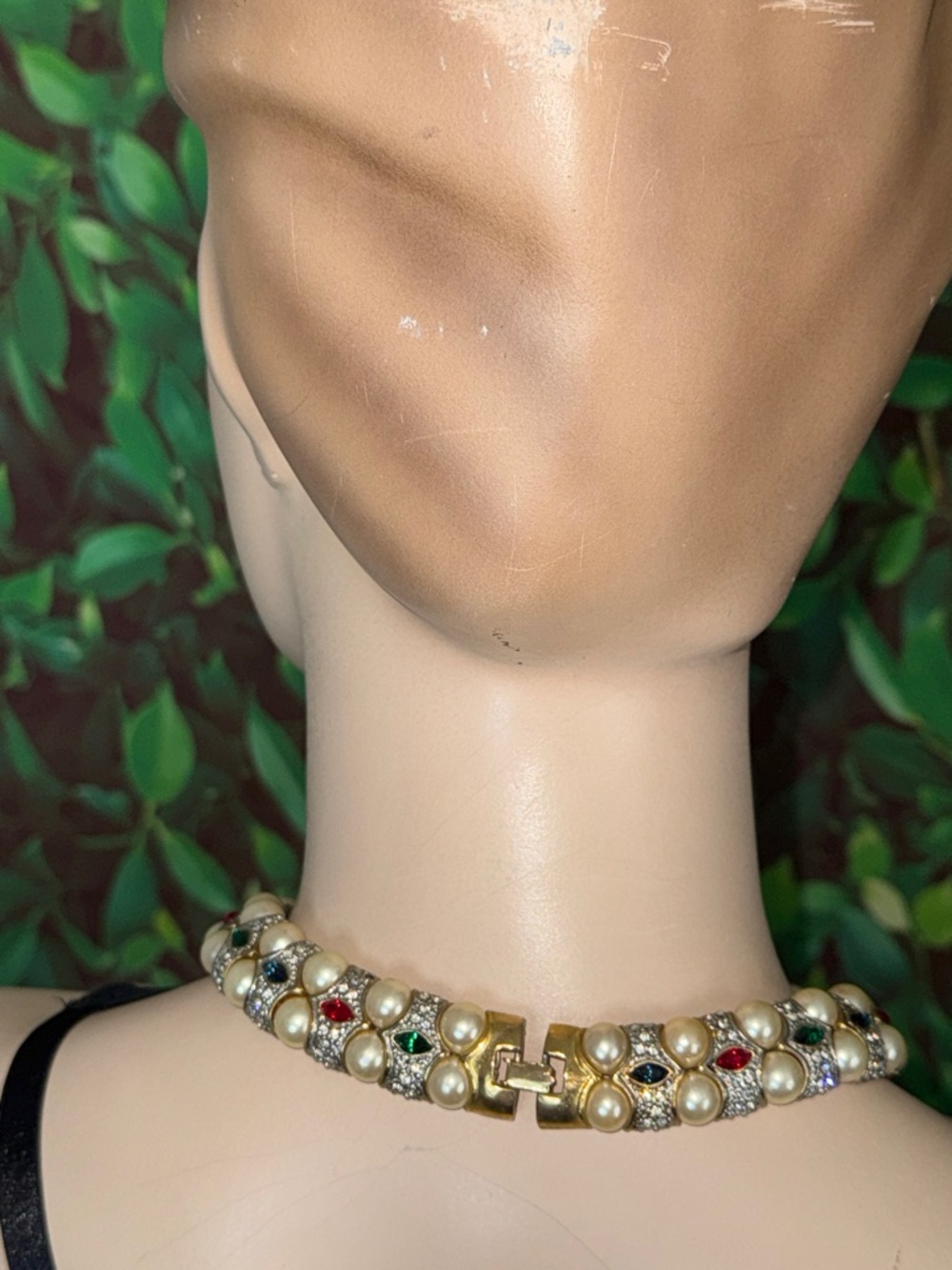 Vintage Landau Jeweled Gold Choker Style Necklace - Picture 15 of 17